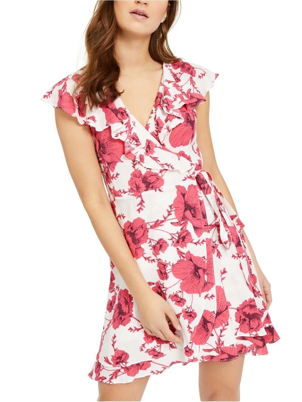 Free People French Quarter Floral Wrap Mini Dress